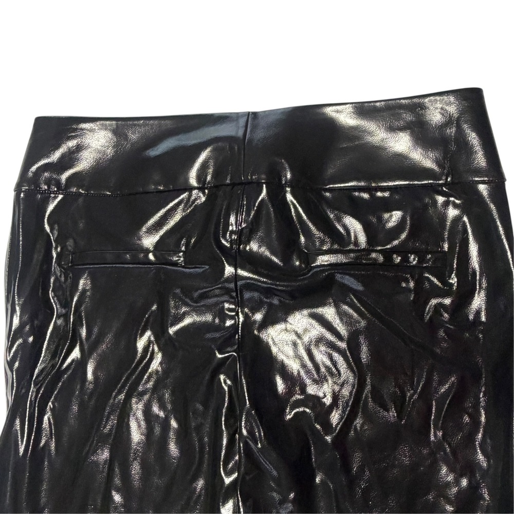 Alice + Olivia Dylan Black Faux Leather Wide Leg Pants CC209J04113 Size 12